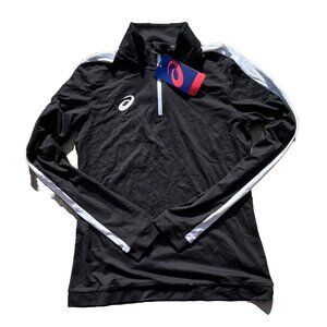 Asics Half Zip Pullover Black and White Size XS New NWT
